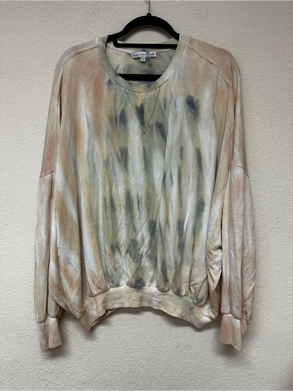 Young Fabulous & Broke womans Tie-Dye Pastel Crewneck Sweatshirt size L